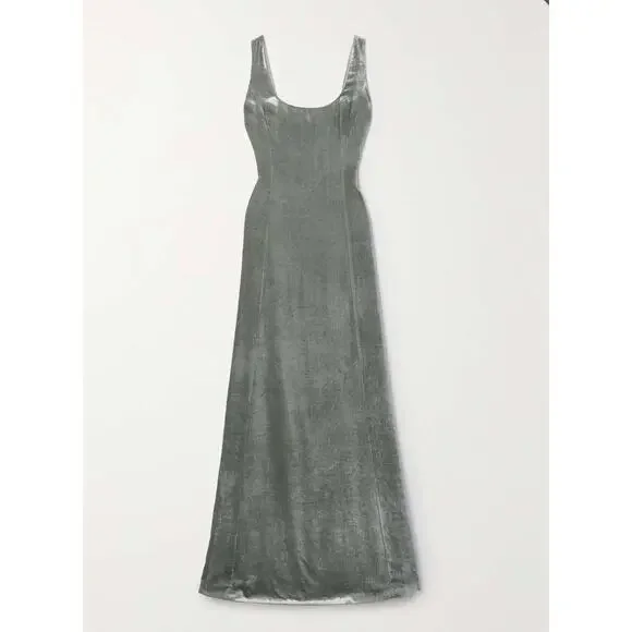 Ralph Lauren Collection Purple Label Velvet Ball Gown Evening Dress Metallic $5K